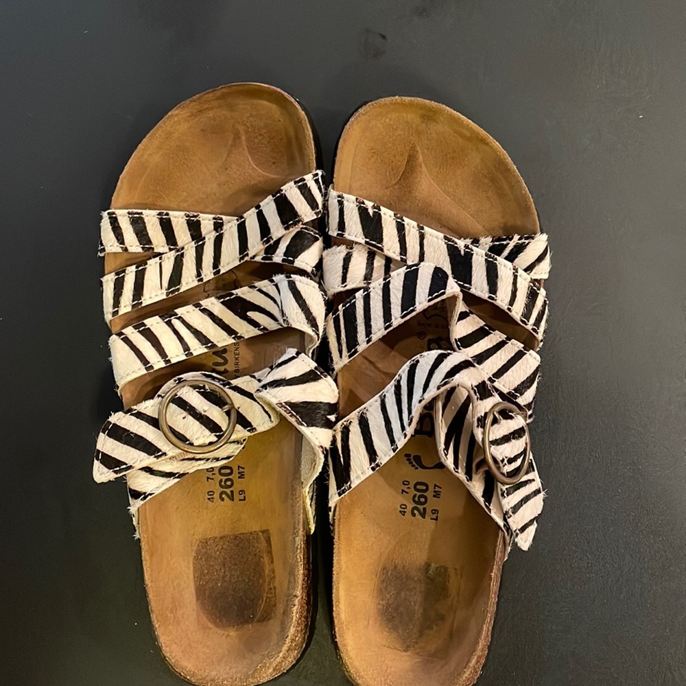 Betula by Birkenstock size 9 zebra sandals.